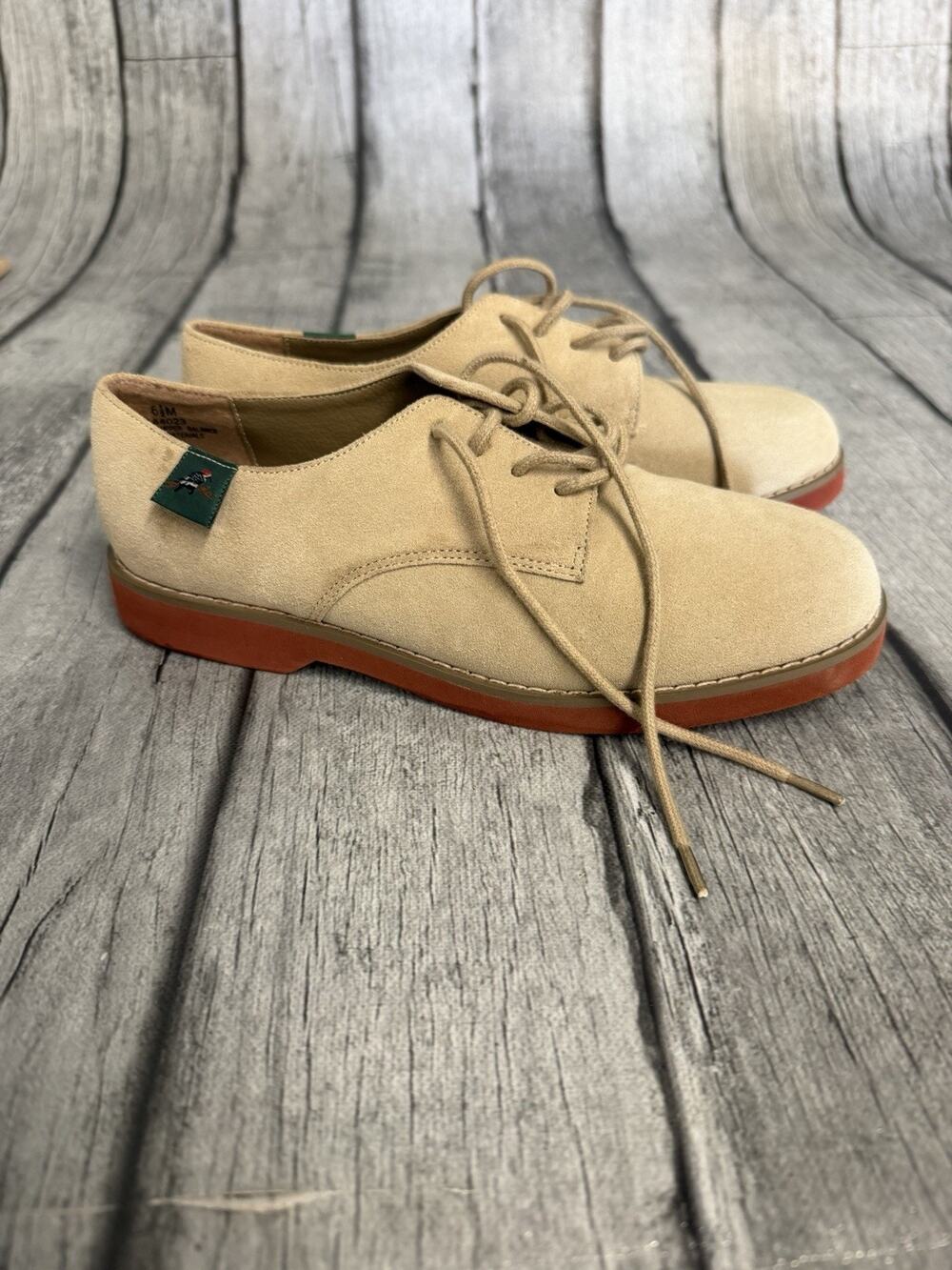 Boys Drexlite Suede Leather Dress Shoes Sz 6.5 Tan Wedding Church Formal